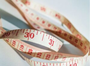 Tape measure showing to depict gastric band weight loss